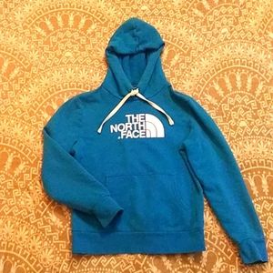 The North Face Size Med Tourquise Blue Hooded Sweatshirt